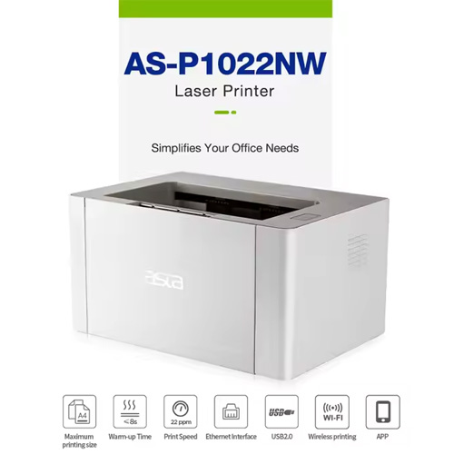 ASTA AS-P1022NW A4 22 ppm Monochrome USB 600dpi*600dpi Resolution Laser Printer in Bangladesh