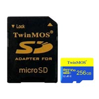 TwinMOS 256GB MicroSDXC UHS-I U3 Class 10 V30 Memory Card with Adapter