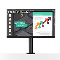 LG 27QN880 27" 2K QHD IPS Ergo Black Monitor