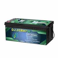 DJDC 12V 200Ah LiFePO4 RV 2560Wh Energy Deep Cycle Lithium Battery